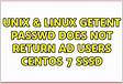 Getent passwd does not return AD users Centos 7 SSS